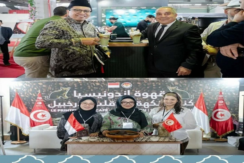 سفارة جمهورية إندونيسيا بتونس تُعزّز حضور القهوة الإندونيسية في معرض " ربيع القهوة "  بالكرم